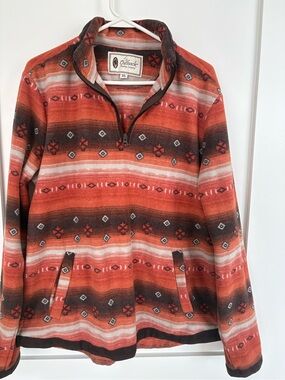 Outback Trading Co Jessamine Henley Southwestern Aztec Fleece 1/4 Zip Western XL